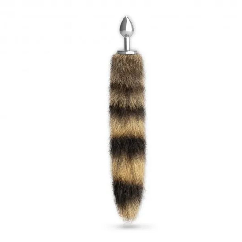 plug anale coda Crushious Plug Anale Foxy in Metallo Argentato con Coda