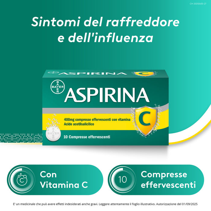 Aspirina C Antinfiammatorio Antidolorifico per Influenza Raffreddore e febbre con Vitamina C 10 Cpr-6