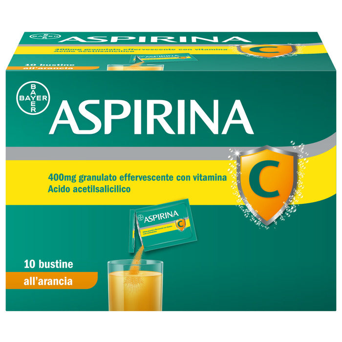 Aspirina C Antinfiammatorio e Antidolorifico per Influenza e Febbre con Vitamina C 10 Buste Arancia-0