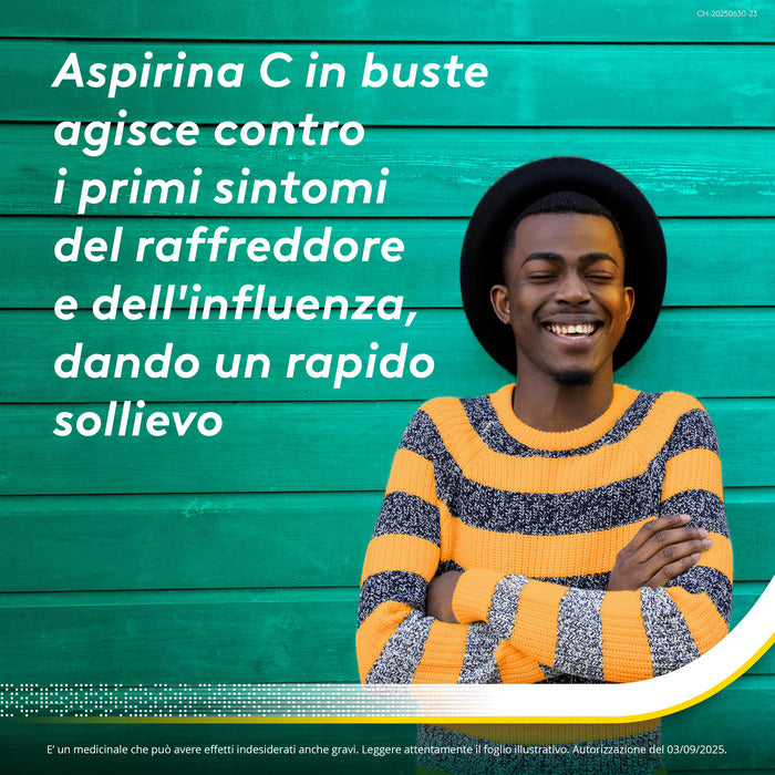 Aspirina C Antinfiammatorio e Antidolorifico per Influenza e Febbre con Vitamina C 10 Buste Arancia-1