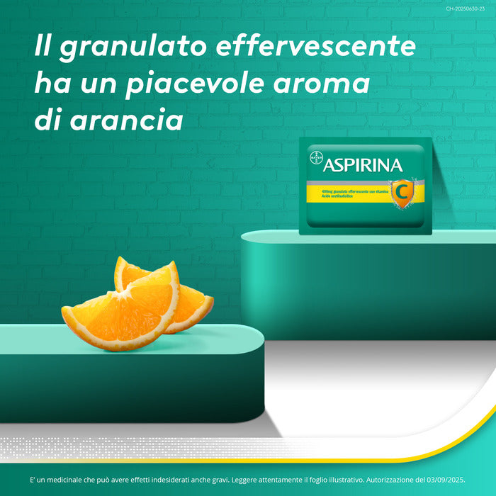Aspirina C Antinfiammatorio e Antidolorifico per Influenza e Febbre con Vitamina C 10 Buste Arancia-6