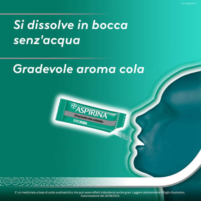 Aspirina in Granuli Senz'Acqua Antidolorifico e Antinfiammatorio contro Mal di Testa e Dolore 10 Bst-32