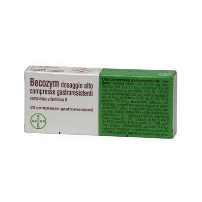 Becozym Vitamina B dosaggio alto 20 compresse gastroresistenti-2