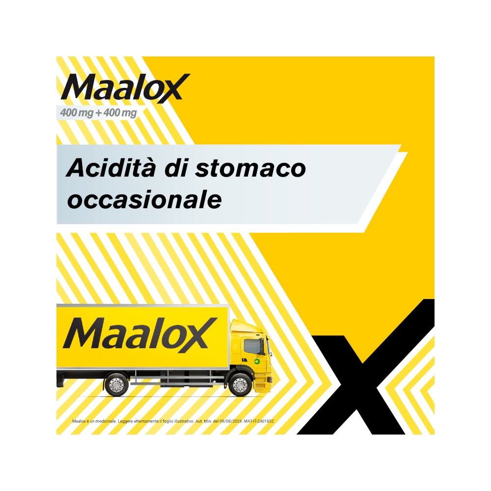 Maalox 400+400 Mg Contro Acidità di Stomaco Occasionale 40 cpr-10