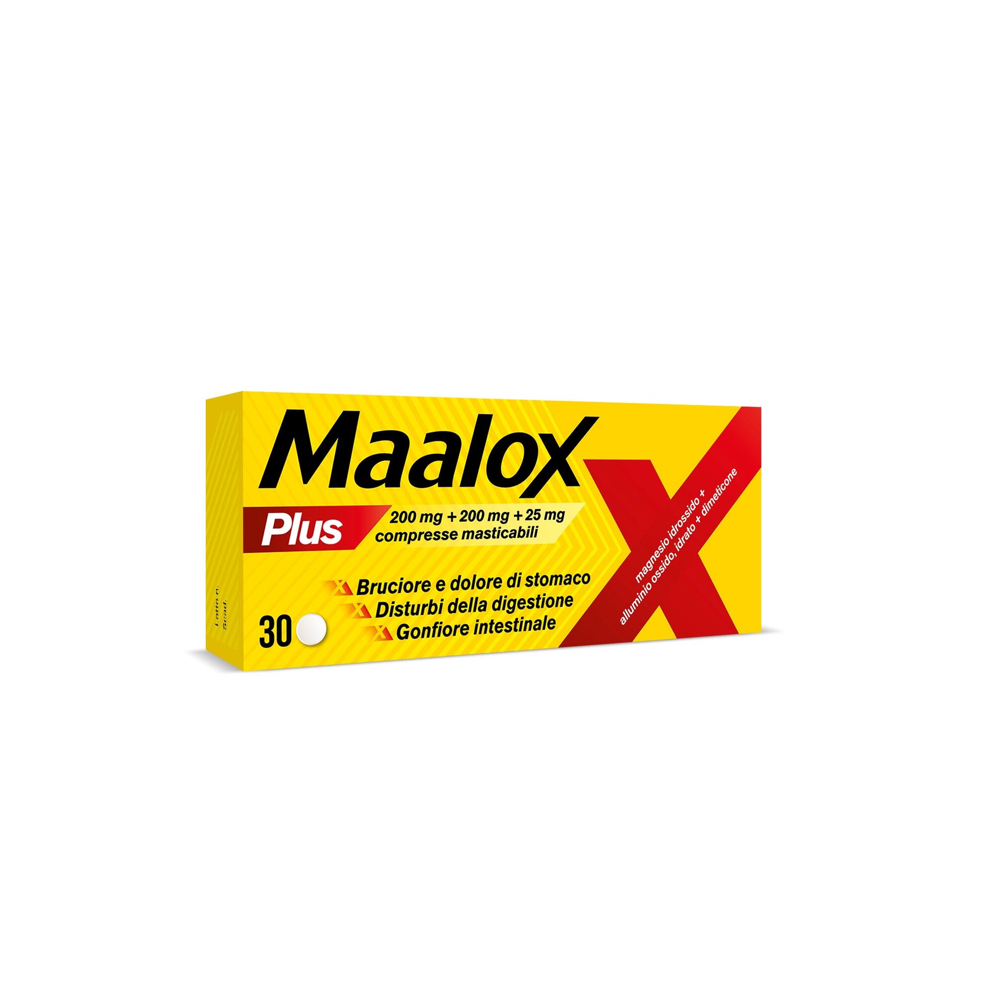 Maalox Plus Azione Rapida Contro Bruciore e Acidità di Stomaco 30 cpr-1