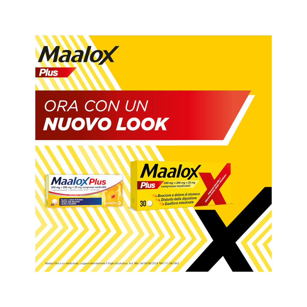 Maalox Plus Azione Rapida Contro Bruciore e Acidità di Stomaco 30 cpr-2
