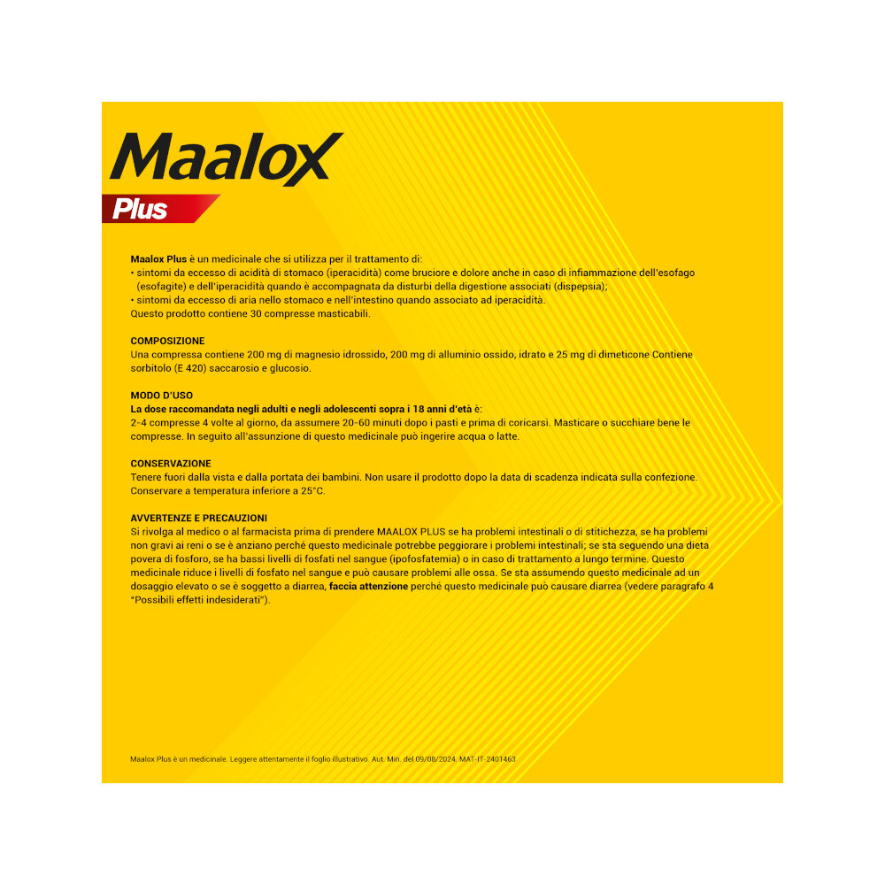 Maalox Plus Azione Rapida Contro Bruciore e Acidità di Stomaco 30 cpr-8