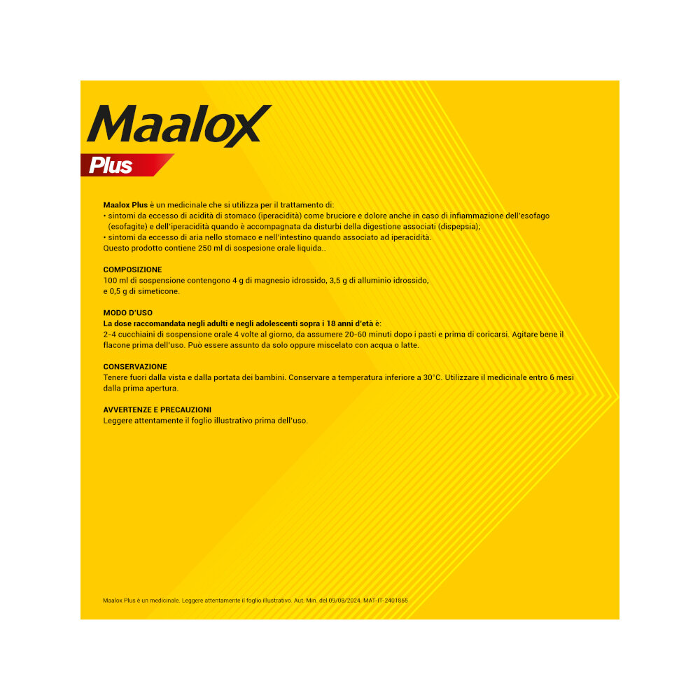 Maalox Plus Sospensione Orale Contro Bruciore e Acidità di Stomaco 250 ml-8