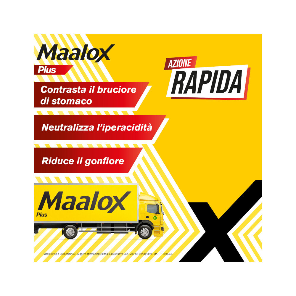 Maalox Plus Azione Rapida Contro Bruciore e Acidità di Stomaco 50 cpr-3