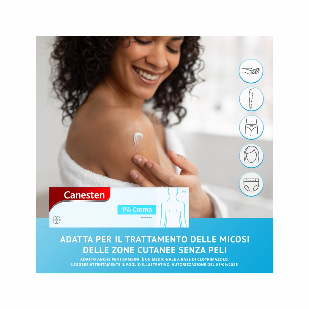 Canesten Crema Trattamento Antimicotico Antifungino contro Funghi e Micosi della pelle 30g-9