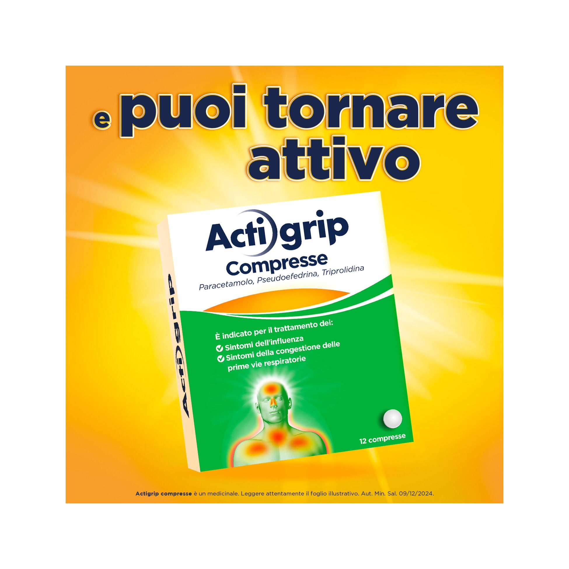 Actigrip 12 Compresse per Raffreddore Cefalea Mal di testa Febbre e Influenza-7