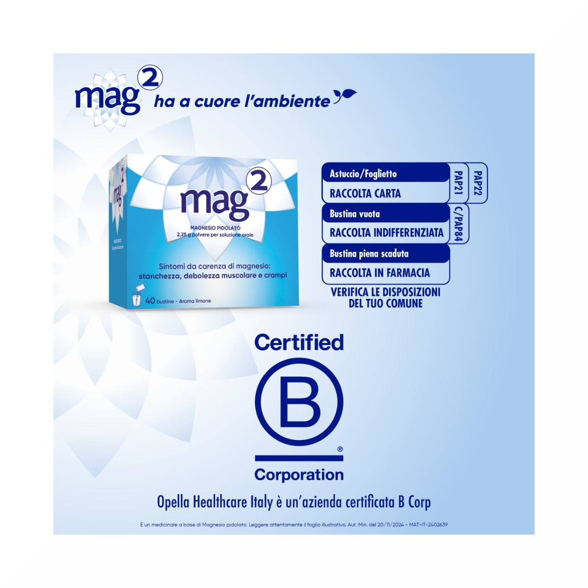 Mag2 Magnesio Pidolato per Stanchezza e Debolezza Muscolare 40 Bustine-14