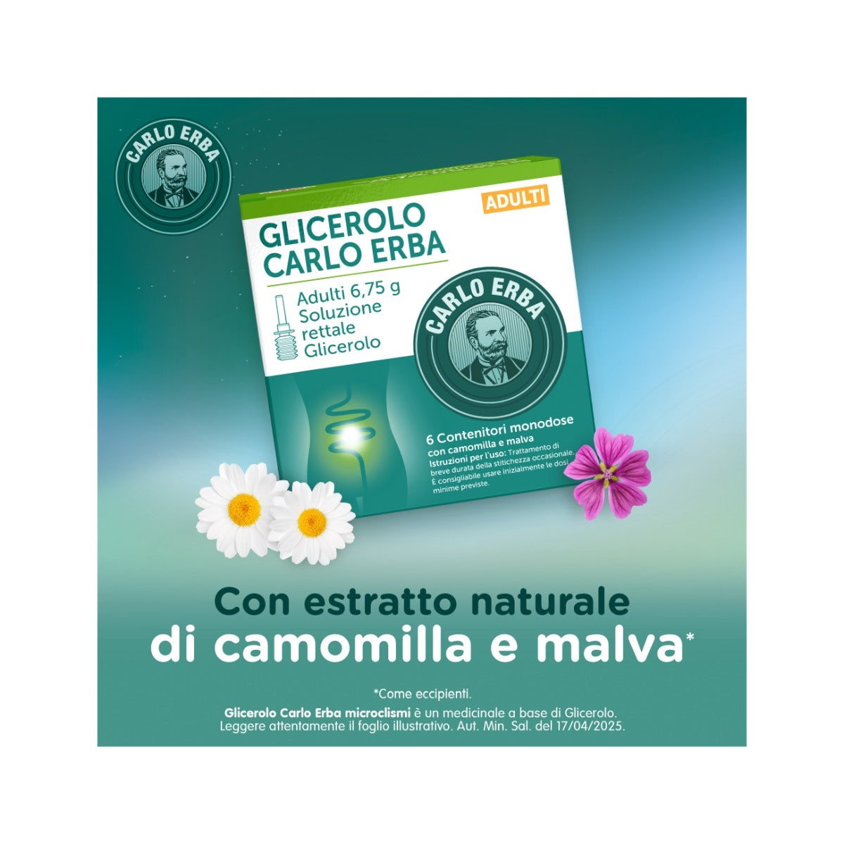 Glicerolo Carlo Erba Adulti 6,75g soluzione rettale 6 contenitori monodose con camomilla e malva-9