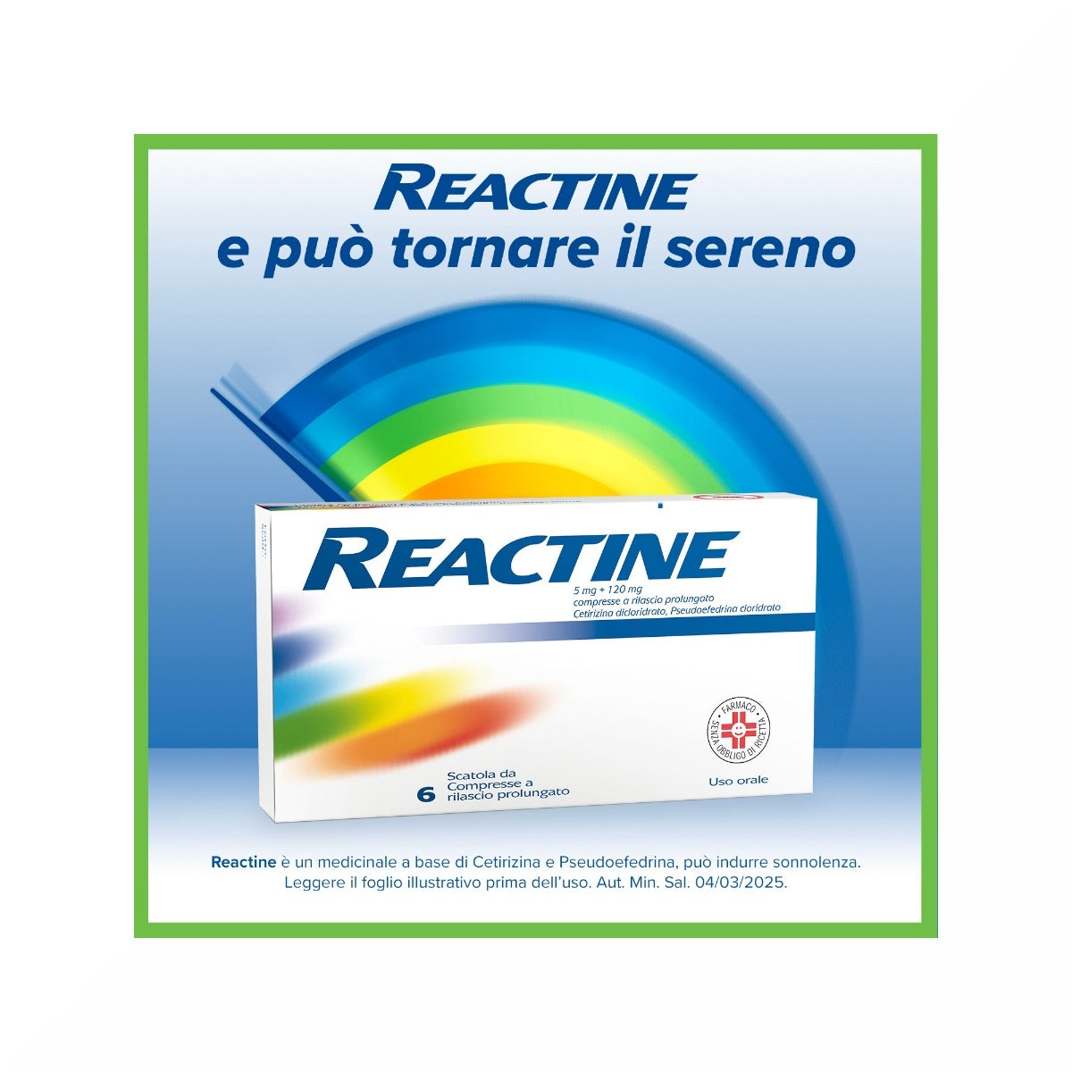 Reactine Allergia 6 Compresse Antistaminico Rinite Allergica e Rinorrea-8