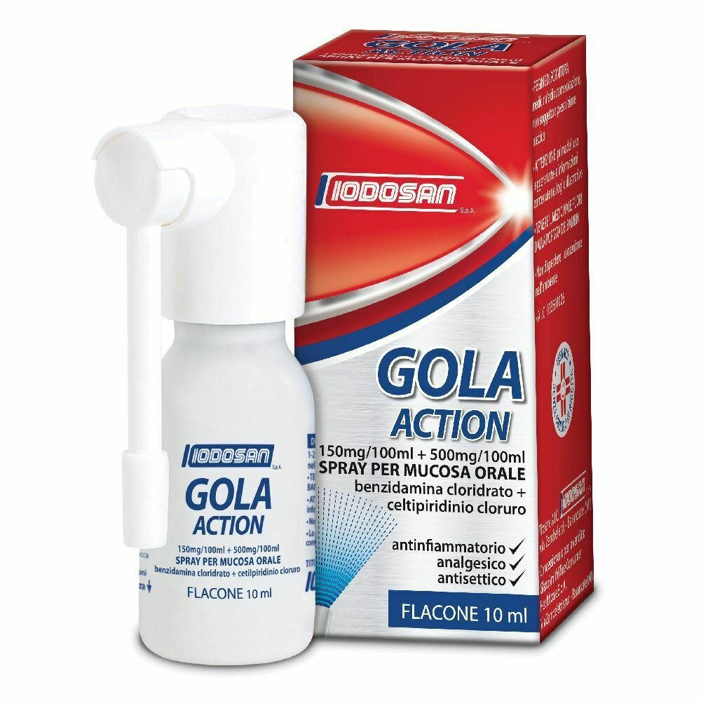 Iodosan Gola Action Spray Per Mucosa Orale Antinfiammatorio Analgesico Antisettico 10 ml-3
