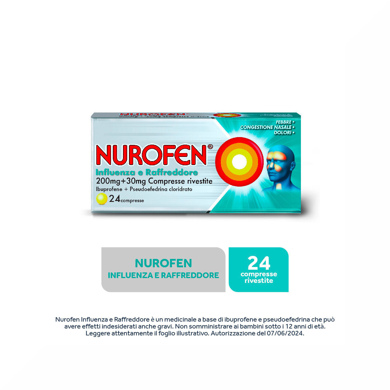 Nurofen Influenza e raffreddore 200mg+30mg 24 compresse rivestite-19