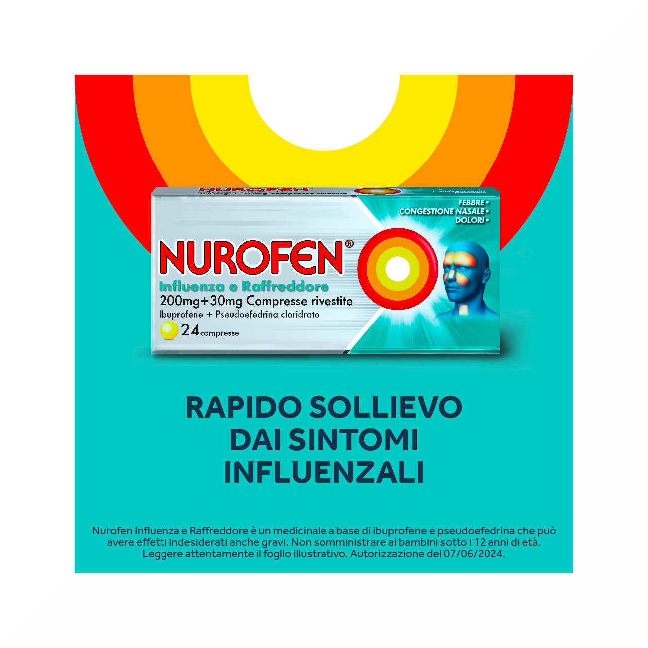 Nurofen Influenza e raffreddore 200mg+30mg 24 compresse rivestite-20