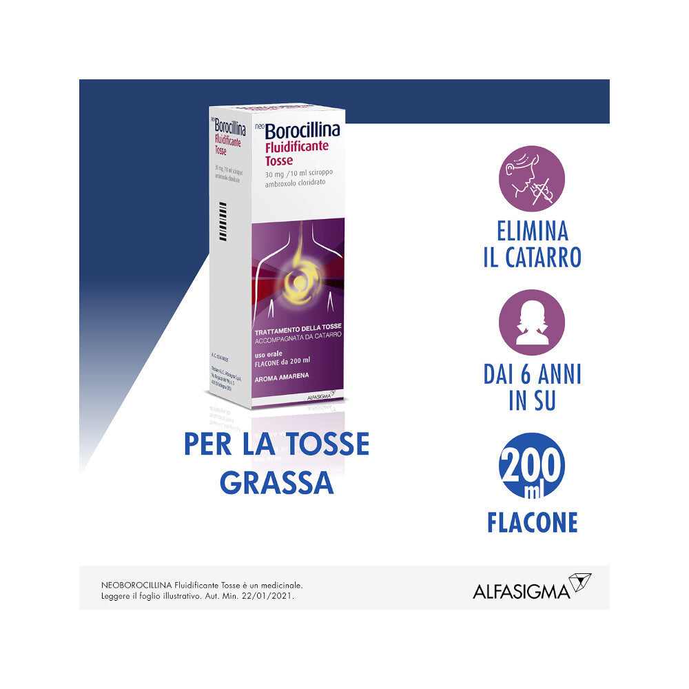 Neoborocillina Fluidificante Tosse gusto amarena 200ml-2