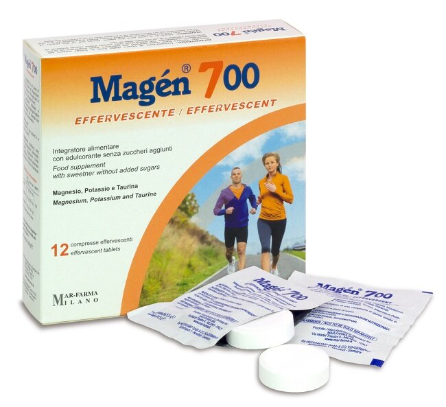 Mar-Farma Magen 700 combatte la stanchezza muscolare 12 compresse effervescenti gusto tropicale-1