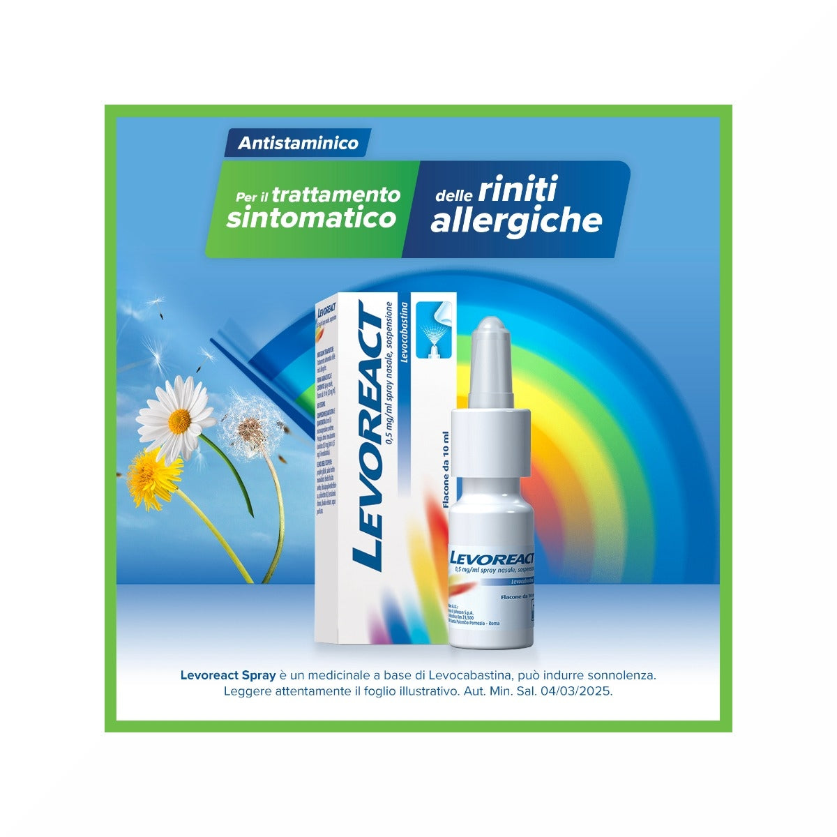 Levoreact Spray Nasale Antistaminico per Allergia Riniti Allergiche e Naso che Cola-4