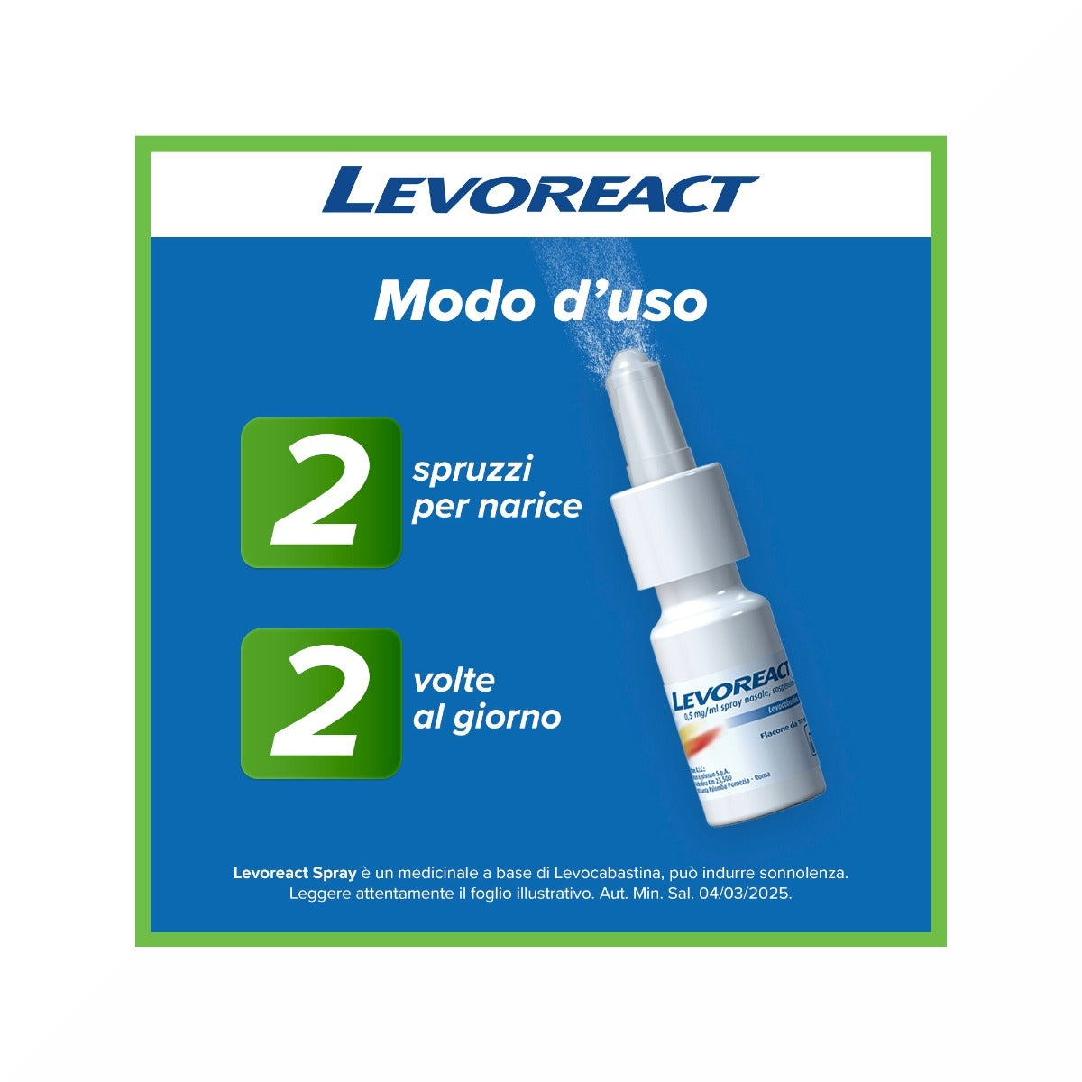Levoreact Spray Nasale Antistaminico per Allergia Riniti Allergiche e Naso che Cola-7