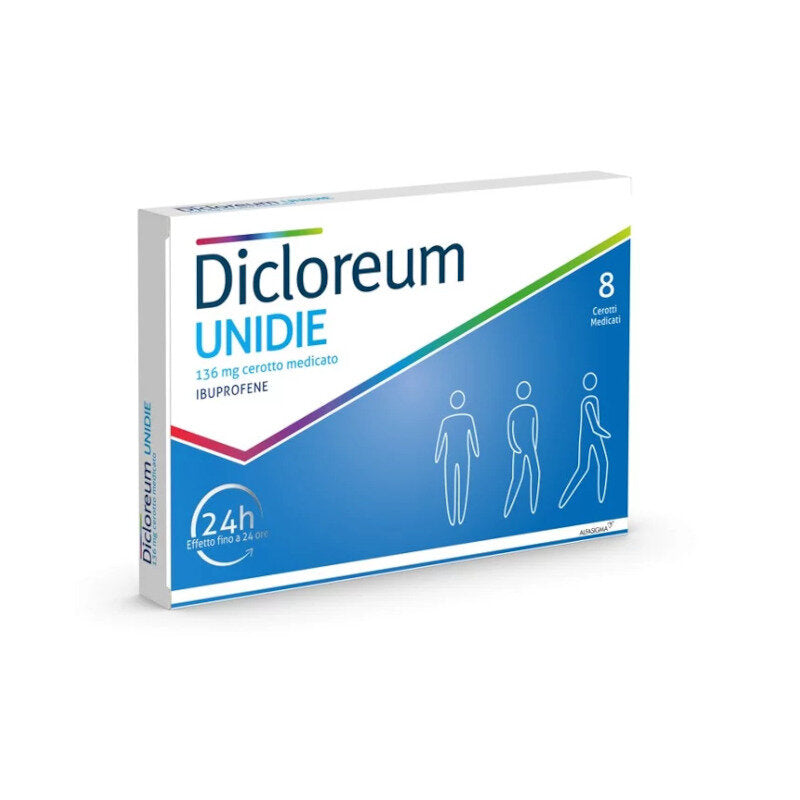 Dicloreum Unidie cerotto medicato 136mg ibuprofene 8 cerotti-7