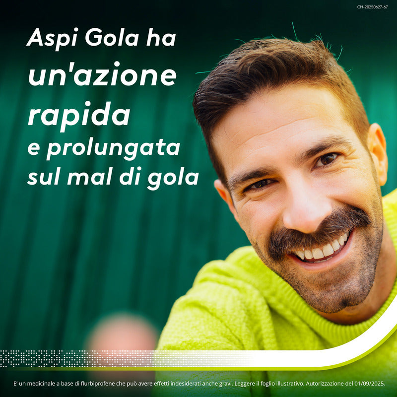 Aspi Gola Spray Antinfiammatorio per Gola Infiammata Faringite e Mal di gola con Flurbiprofene 15ml-12