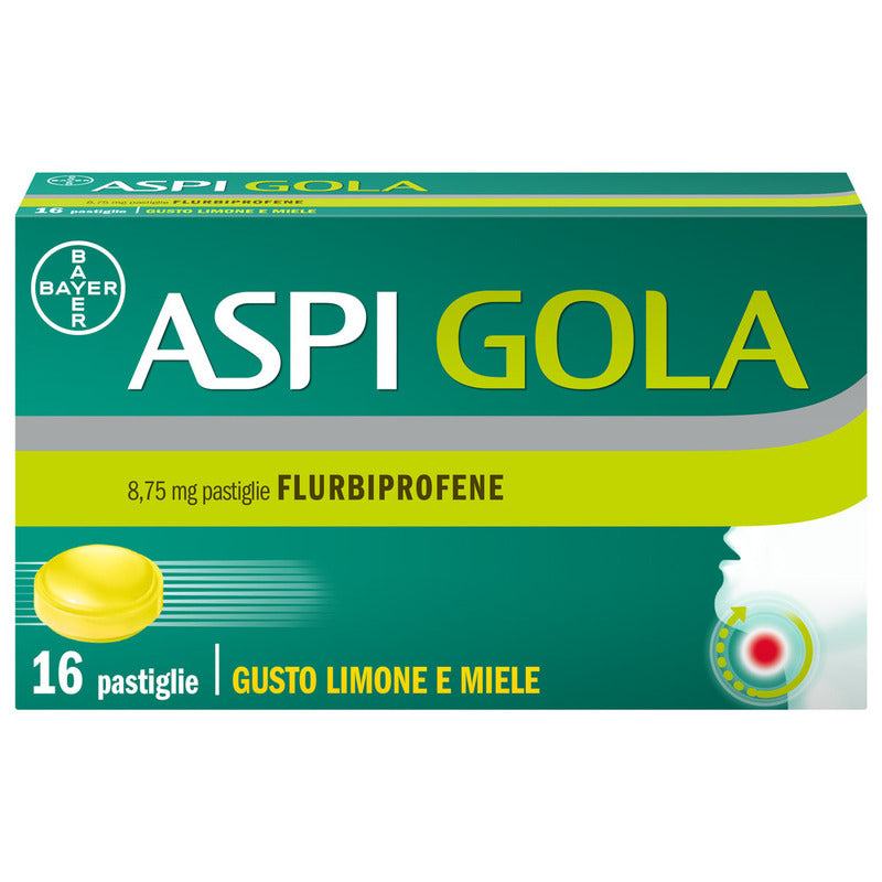 Aspi Gola Caramelle Antinfiammatorio per Gola Infiammata e Mal di gola 16 pastiglie Limone Miele-10