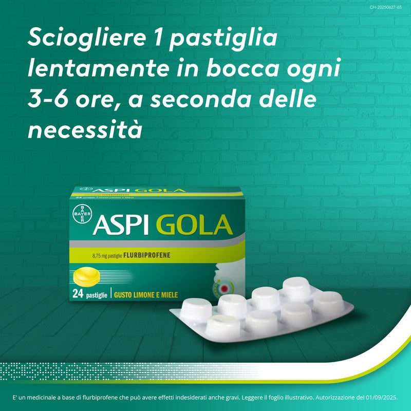 Aspi Gola Caramelle Antinfiammatorio per Gola Infiammata e Mal di gola 24 pastiglie Limone Miele-17