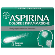 Aspirina Dolore e Infiammazione Antidolorifico Antinfiammatorio per Mal di Testa e Dolori 8 Cpr-9