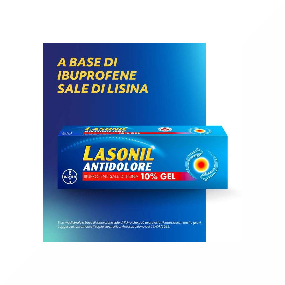 Lasonil Antidolore Gel Dolori Muscolari e Articolari Ibuprofene Sale di Lisina 10% 50gr-11