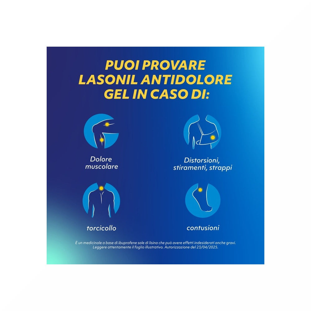 Lasonil Antidolore Gel Dolori Muscolari e Articolari Ibuprofene Sale di Lisina 10% 50gr-13