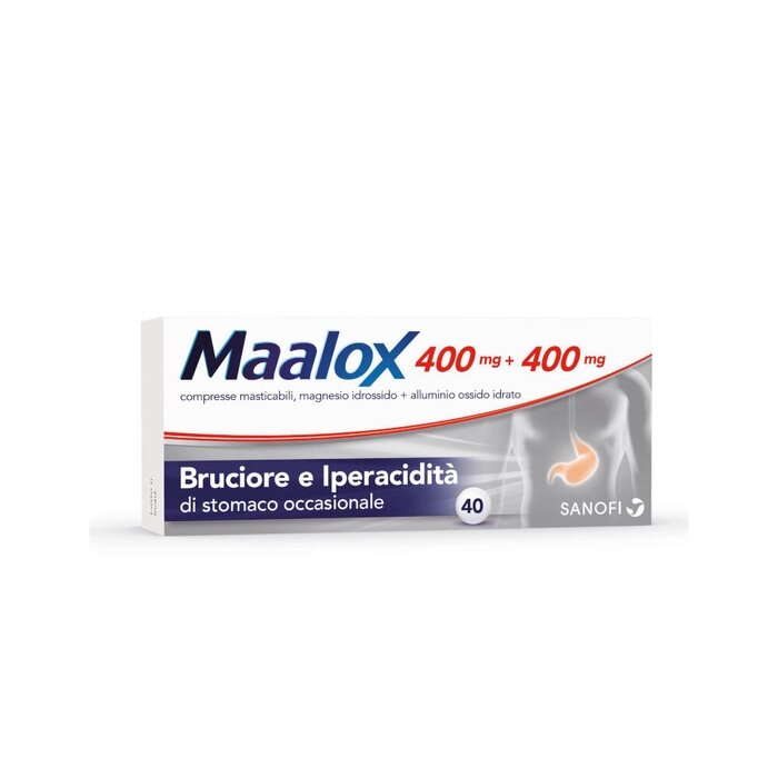 Maalox 40 Compresse Masticabili 400mg+400mg-1