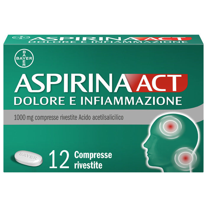 AspirinaAct Dolore e Infiammazione Antidolorifico Antinfiammatorio per Mal di Testa e Dolori 12 Cpr-9