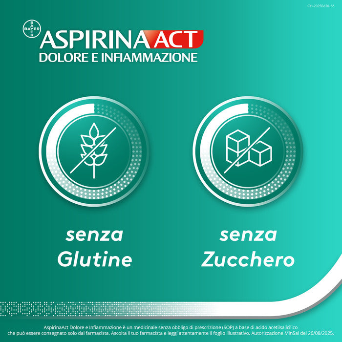 AspirinaAct Dolore e Infiammazione Antidolorifico Antinfiammatorio per Mal di Testa e Dolori 12 Cpr-15