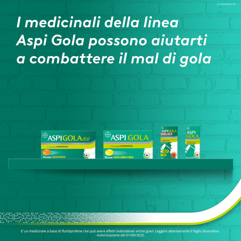 Aspi Gola Dolact Spray Antinfiammatorio e Antidolorifico per Mal di Gola Forte 15ml-24