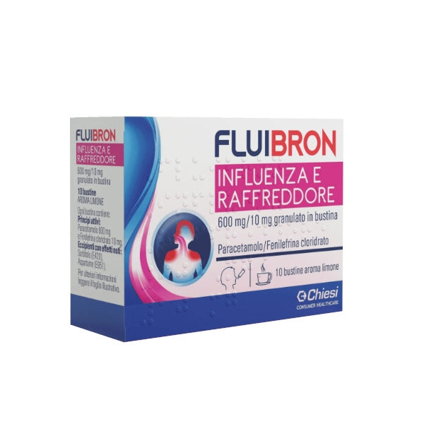 Fluibron Influenza e Raffreddore 600mg/10mg granulato 10 bustine-5