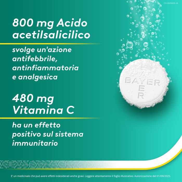 AspirinaACT C antinfiammatorio e antidolorifico per Febbre e  Influenza con Vitamina C 10 Cpr Eff-19