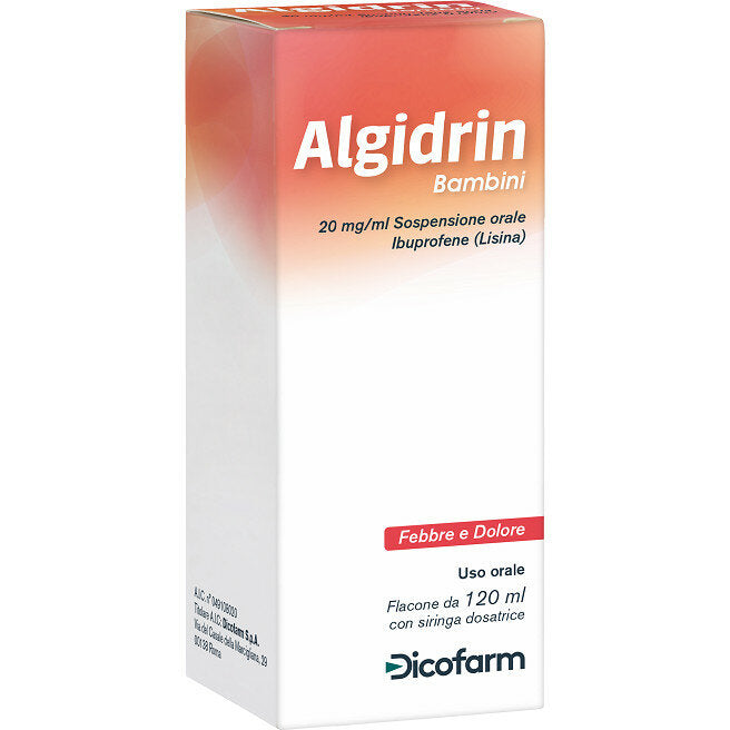 Algidrin Bambini 20mg/ml Sospensione Orale Ibuprofene per febbre e dolore 120ml-2