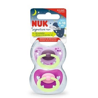 Nuk Signature Night Succhietto Silicone 6-12 Mesi 2 Pezzi-1