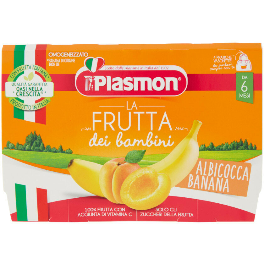 Plasmon Sapori Di Natura Omogeneizzato Albicocca/Banana 4x100g 6Mesi+-2