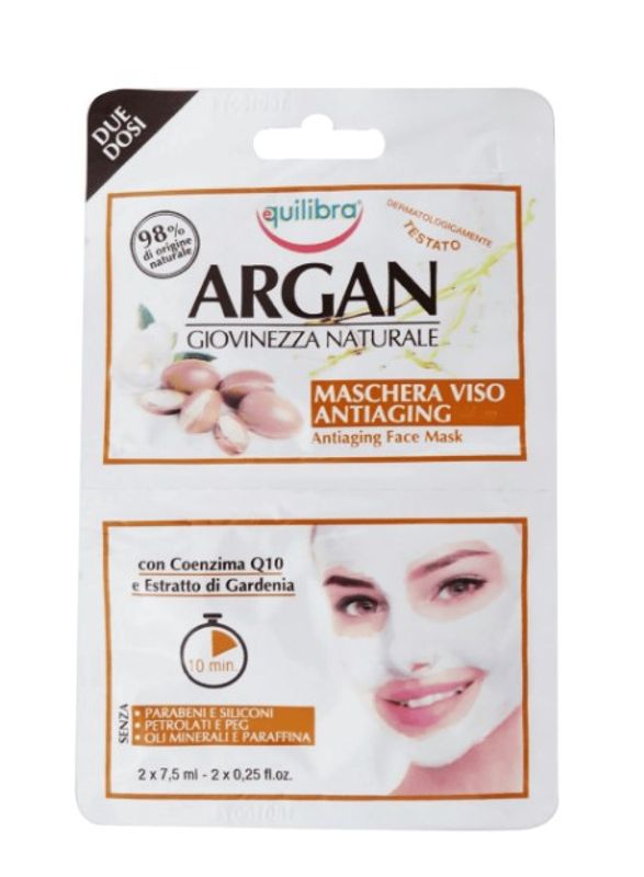 Equilibra Argan maschera viso antiaging 2 maschere monouso da 7,5ml-1