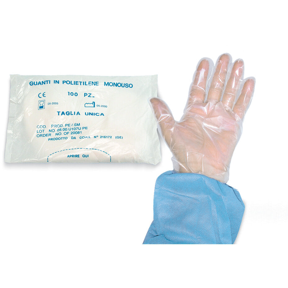 Safety Guanto Plastica Monouso PEH EMB Busta 100 Pezzi-2