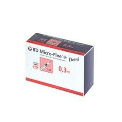 BD Demi siringhe per insulina 0,3ml G30 8mm 30 siringhe-2