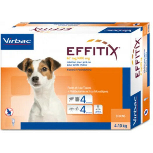 Effitix Spot-On Soluzione 24 Pipette 1,10ml 67mg+600mg Cani Da 4 A 10kg-2
