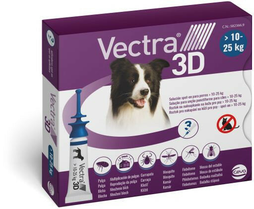 Vectra 3D Soluzione Antiparassitaria per cani da 10-25kg 3 Pipette blu-2