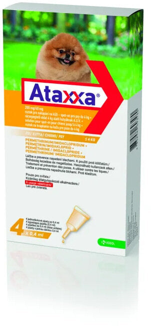 Ataxxa Spot-On Soluzione 4 Pipette 0,4ml 40mg + 200mg Cani Fino A 4kg-2