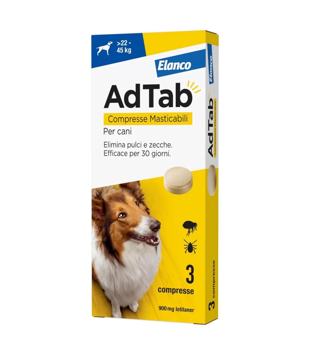 Adtab Per Cani Da 22 A 45kg 3 Compresse Masticabili 900mg-2