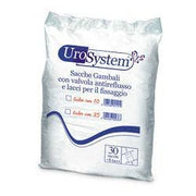UroSystem Sacche Gambali Con Valvola Antireflusso + Lacci Per Fissaggio 30 Pezzi