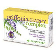 Griffonia Happy Complex integratore alimentare utile per tono e umore 30 compresse-2